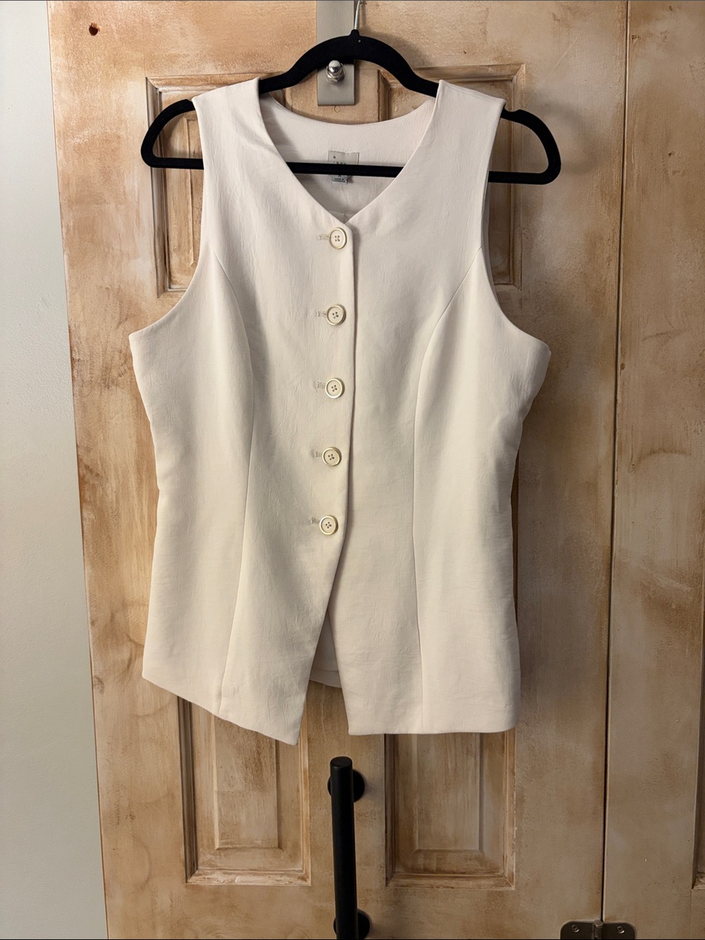 a new day Cream Sleeveless Button Front Tunic